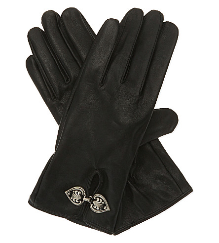 THE KOOPLES - Engraved clasp leather gloves | Selfridges.com