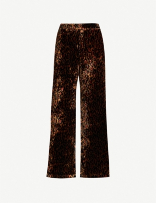 velvet leopard print pants