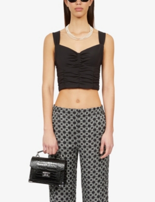 The Kooples Womens Bla01 Emily Vinyl-effect Mini Leather Cross-body Bag In Bla01