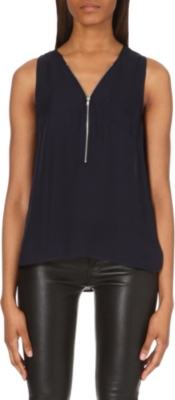 THE KOOPLES   Zip detail silk top