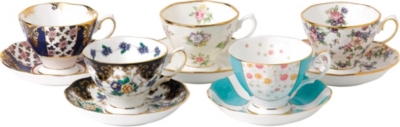 Shop Royal Albert 100 Years 5-piece Cup And Saucer Set (1900-1940)