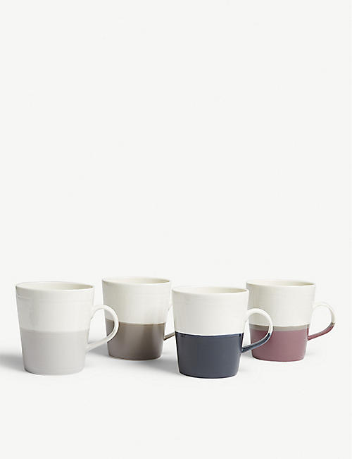 ROYAL DOULTON: Coffee Studio grande porcelain mug set of four