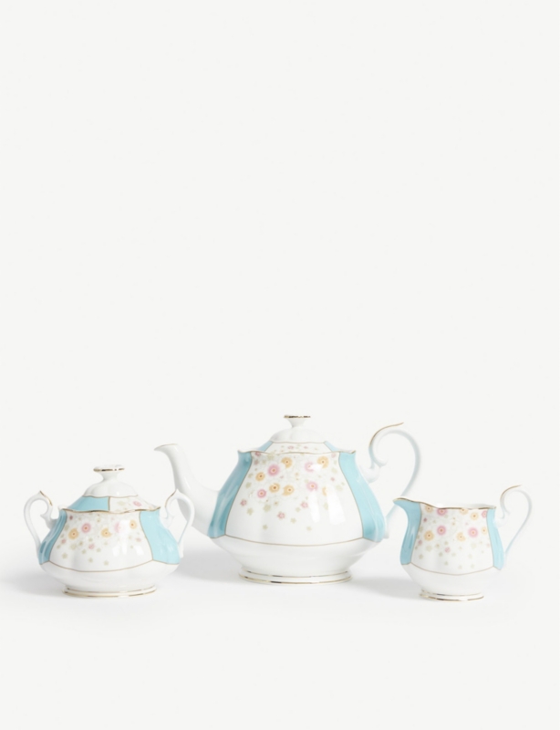 100 Years of Royal Albert 1930 Mint Deco teapot set