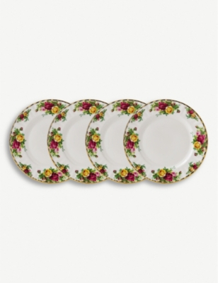ROYAL ALBERT: Old Country Roses set of 4 plates 20cm