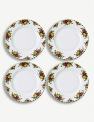 ROYAL ALBERT: Old Country Roses set of 4 plates 27cm