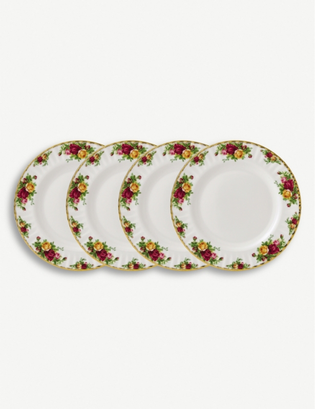 Old Country Roses set of 4 plates 27cm