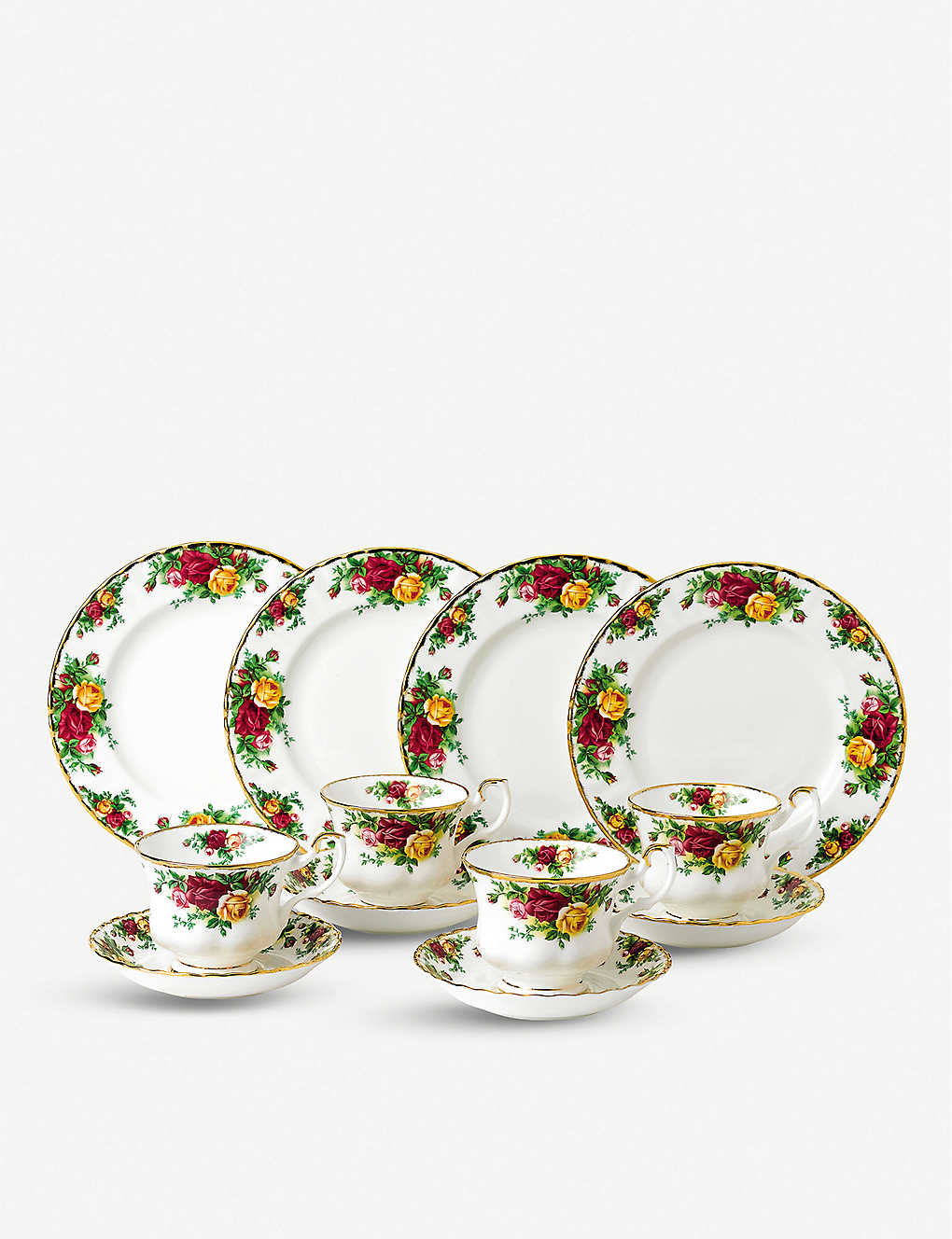 Royal Albert Old Country Roses 12-piece Tea Entertaining Set In Multi