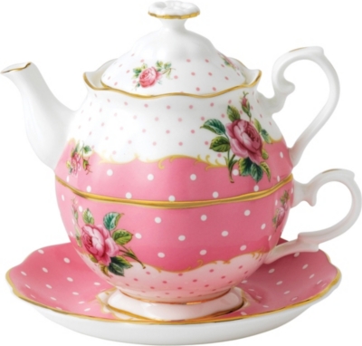 ROYAL ALBERT: Cheeky Pink tea for one set