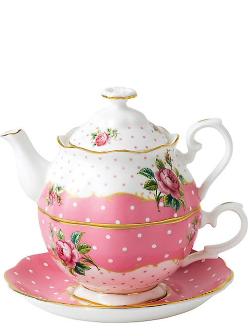 ROYAL ALBERT: Cheeky Pink tea for one set