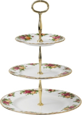 ROYAL ALBERT: Old Country Roses 3-tier cake stand