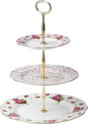 ROYAL ALBERT: New Country Roses 3-tier cake stand