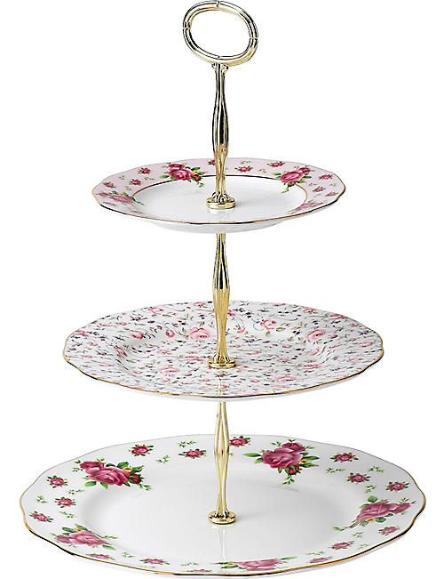 ROYAL ALBERT: New Country Roses 3-tier cake stand