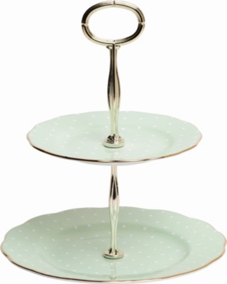 ROYAL ALBERT: Polka Rose Vintage 2-Tier Cake Stand