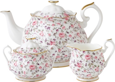 Royal Albert Rose Confetti 3-piece Tea Set