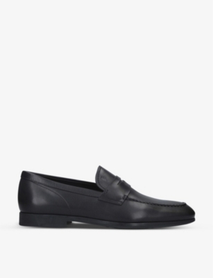 Shop Tod's Tods Mens Black Gomma Leather Loafers