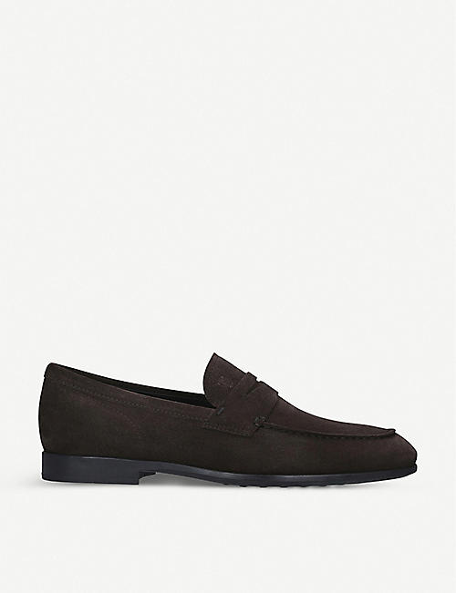 TODS: Gomma suede penny loafers