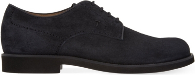 Tod's Mens Navy Lite Suede Derby Shoes Eur 39 / 5 Uk