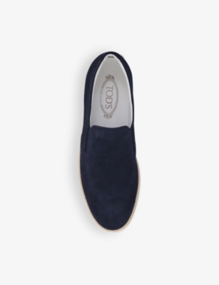 TODS: Raffia suede skate shoes