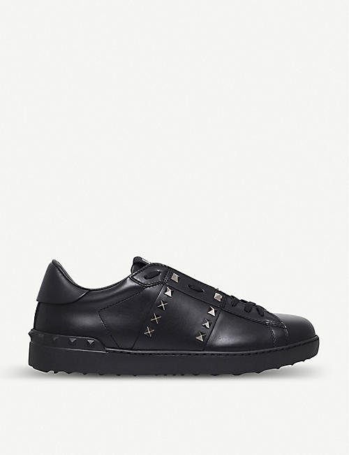 VALENTINO GARAVANI: Rockstud studded leather tennis shoes