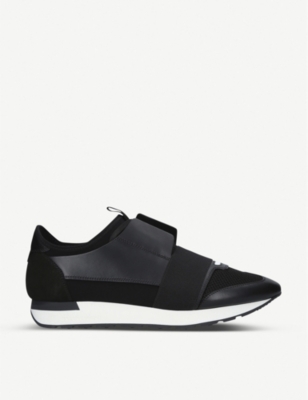 BALENCIAGA - Race Runners leather and mesh trainers | Selfridges.com