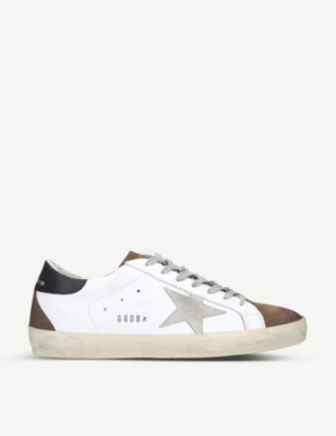 Superstar leather and suede trainers - Beige comb