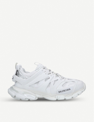 Shop Balenciaga Men's White Track Nylon And Mesh Trainers