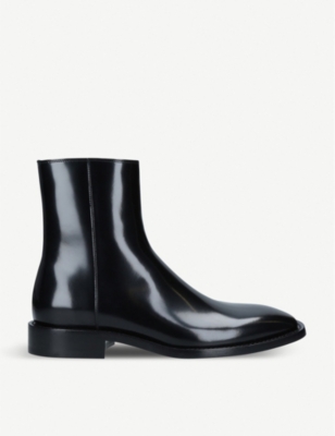 Rim patent-leather ankle boots 