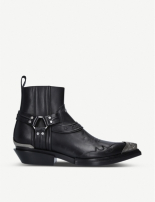 BALENCIAGA - Santiag leather heeled ankle boots | Selfridges.com
