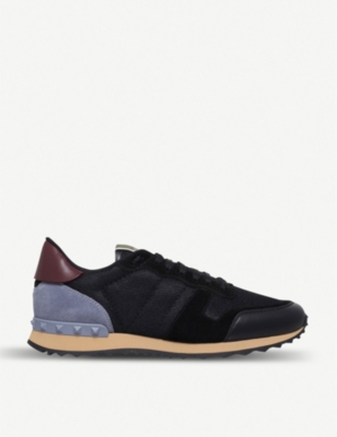 VALENTINO GARAVANI - Garavani Rockrunner leather, suede mesh trainers | Selfridges.com