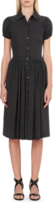 MICHAEL KORS COLLECTION   Polka dot silk crepe shirt dress