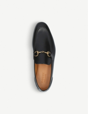 Shop Gucci Men's Black Jordaan Leather Loafers