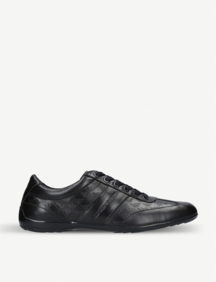 Panelled leather low-top trainers 
