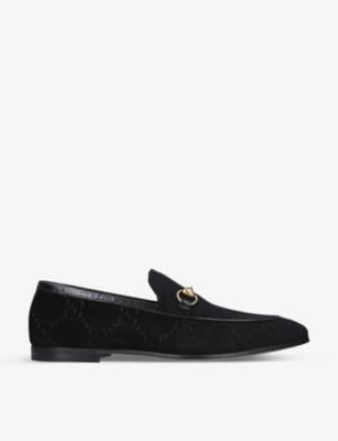 GUCCI: Jordaan GG-jacquard velvet loafers