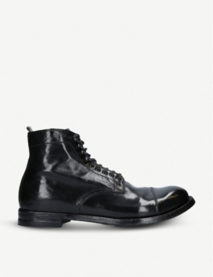 Shop Officine Creative Anatomia 16 Leather Ankle Boots In Black