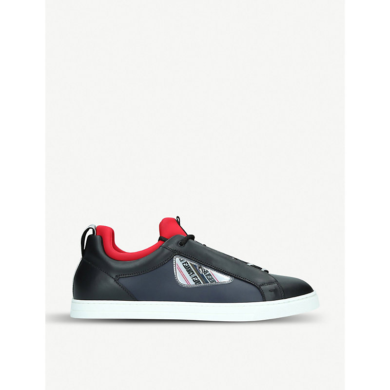FENDI MONSTER LEATHER TENNIS TRAINERS