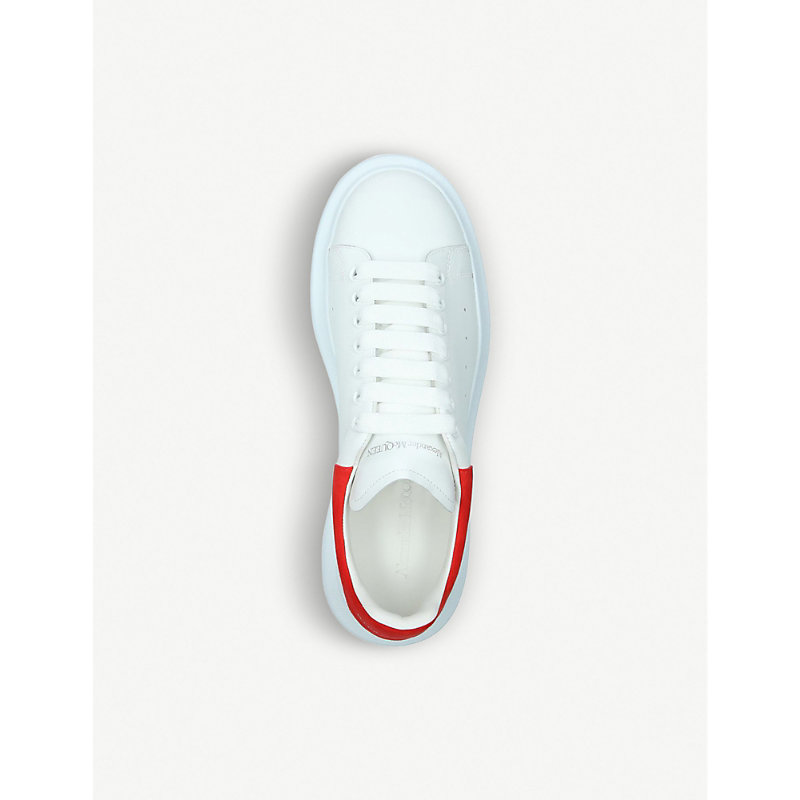 Shop Alexander Mcqueen Mens White/red Mens White/red Men's Show Leather Platform Trainers