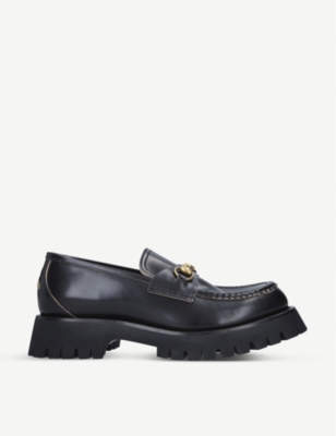 gucci leather platform loafers