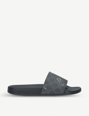 GUCCI Pursuit canvas sliders Selfridges