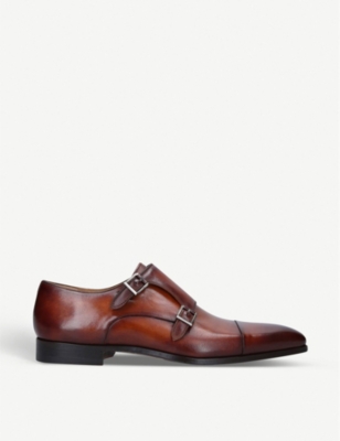 Magnanni black best sale monk strap