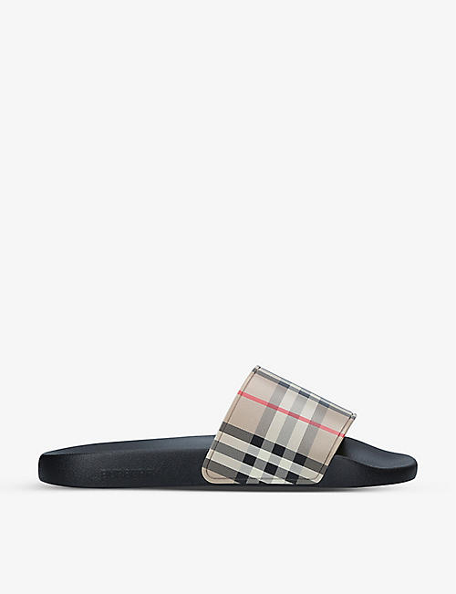 BURBERRY: Furley checked sliders