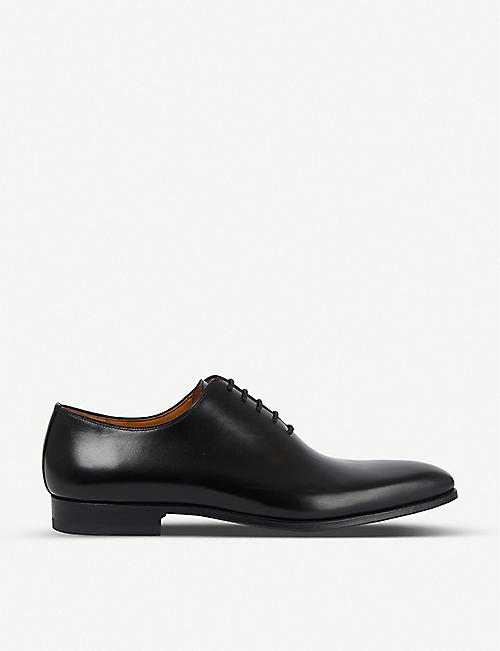 MAGNANNI: Wholecut leather Oxford shoes