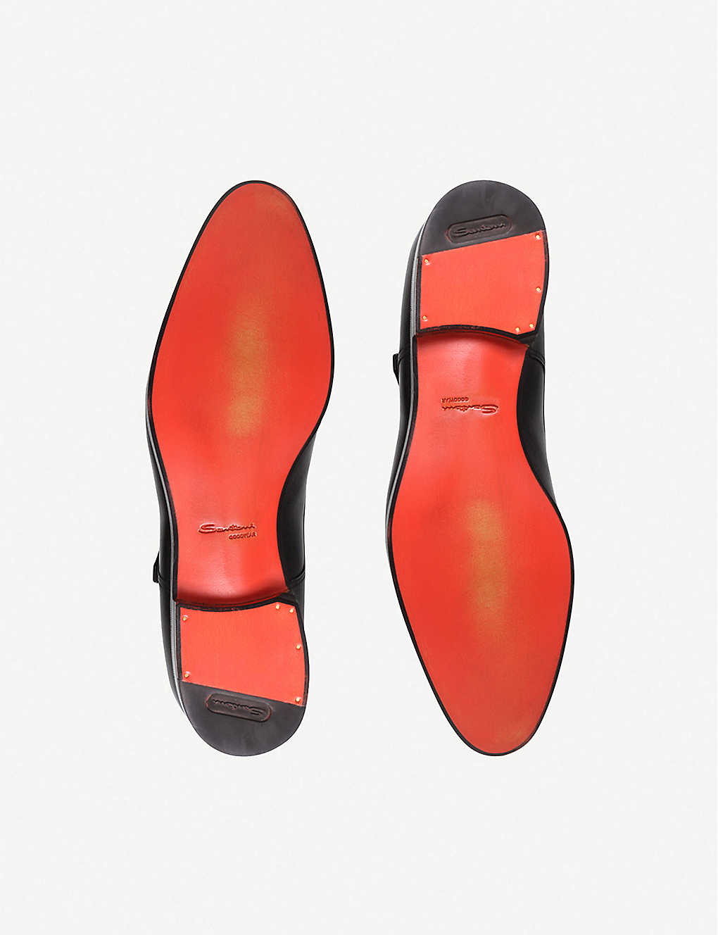 SANTONI Wilson leather monk shoes