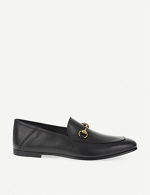 GUCCI: Brixton collapsible leather loafers