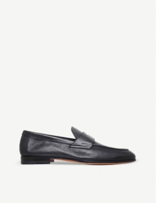 SANTONI: Carlos deer leather penny loafer