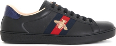 Men's New Ace bee-embroidered leather 