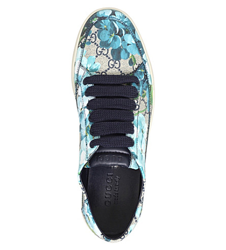 GUCCI Blossom logo and bloom-print canvas trainers