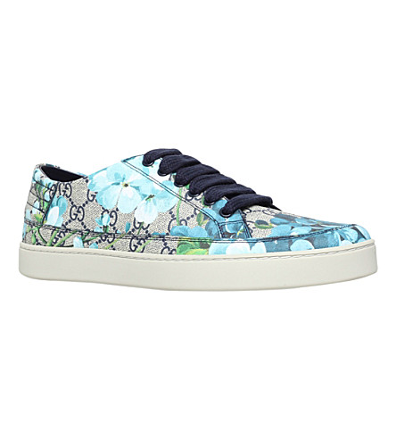 GUCCI Blossom logo and bloom-print canvas trainers