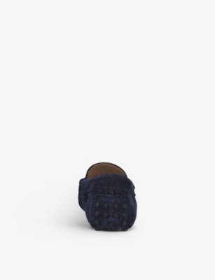 Shop Tod's Mocassino Suede Driving Shoes 2-5 Years In Navy