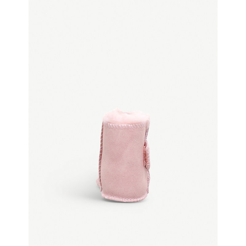Shop Ugg Pale Pink Erin Suede And Sheepskin Boots 6-36 Months In Nero