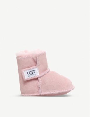Ugg Kids'  Pale Pink Erin Suede And Sheepskin Boots 6-36 Months In Nero